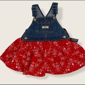 NWT Oshkosh Toddler Girl Denim Printed Tutu Dress